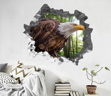 3D Forest Eagle 80 Broken Wall Murals Wallpaper AJ Wallpaper 