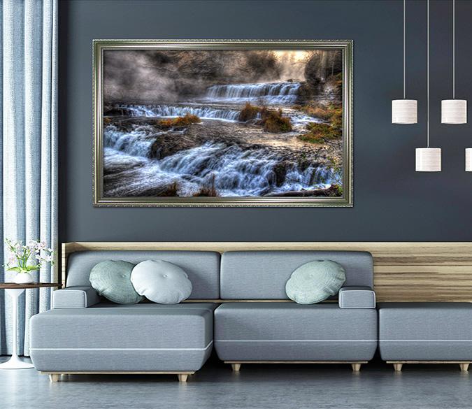 3D Small River 175 Fake Framed Print Painting Wallpaper AJ Creativity Home 