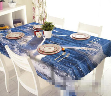 3D Sea Playful Swans 1304 Tablecloths Wallpaper AJ Wallpaper 