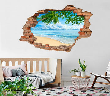 3D Blue Sea Scenery 207 Broken Wall Murals Wallpaper AJ Wallpaper 