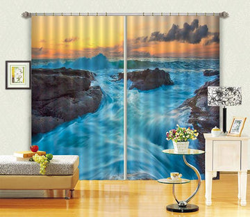 3D Pretty Sea Sunset 27 Curtains Drapes Wallpaper AJ Wallpaper 