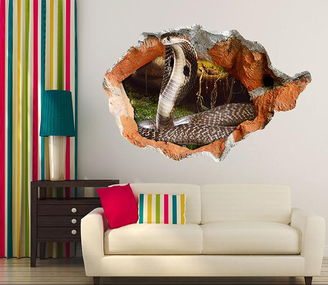 3D Smart Snake 19 Broken Wall Murals Wallpaper AJ Wallpaper 