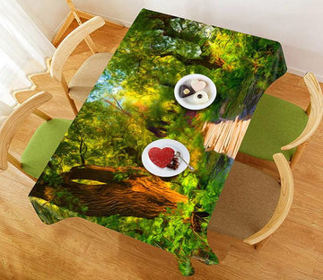 3D Forest Lake Wood Bridge 44 Tablecloths Wallpaper AJ Wallpaper 