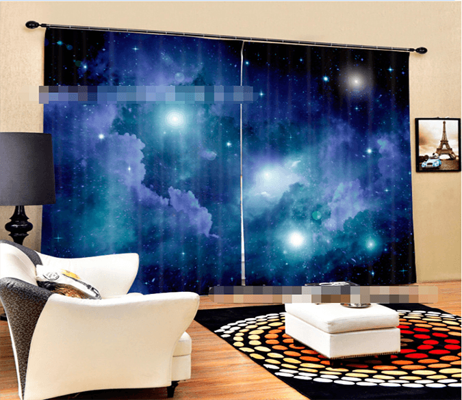 3D Bright Stars Sky 2087 Curtains Drapes Wallpaper AJ Wallpaper 