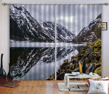 3D Calm Mountain Lake 20 Curtains Drapes Wallpaper AJ Wallpaper 