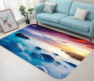3D Sea Sunset Rosy Sky 118 Non Slip Rug Mat Mat AJ Creativity Home 