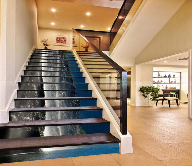3D Seaside Cliff Waterfall 19 Stair Risers Wallpaper AJ Wallpaper 