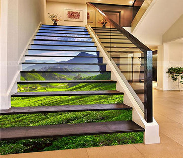 3D Tea Mountains 847 Stair Risers Wallpaper AJ Wallpaper 