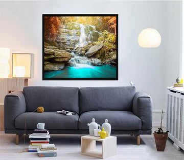 3D Sunshine Waterfall 155 Fake Framed Print Painting Wallpaper AJ Creativity Home 