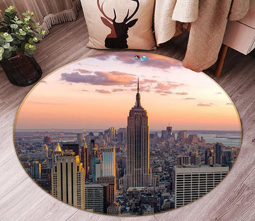 3D Sunset New York 138 Round Non Slip Rug Mat Mat AJ Creativity Home 