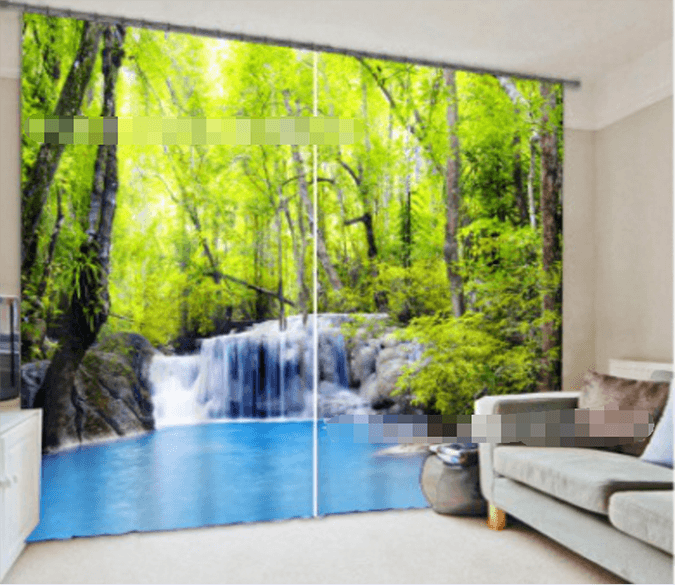 3D Forest River 2073 Curtains Drapes Wallpaper AJ Wallpaper 