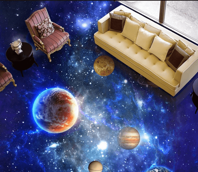 3D Dazzling Space Floor Mural Wallpaper AJ Wallpaper 2 