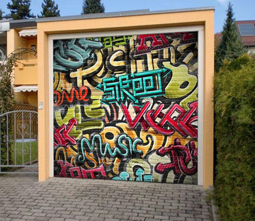 3D Graffiti Color Words 311 Garage Door Mural Wallpaper AJ Wallpaper 
