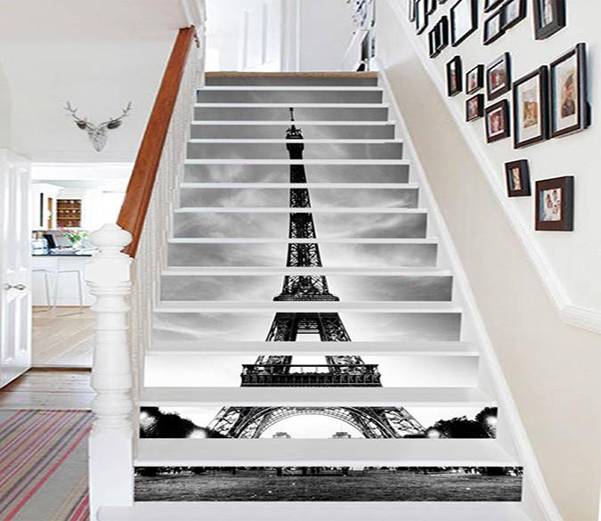 3D Paris Eiffel Tower 1044 Stair Risers Wallpaper AJ Wallpaper 