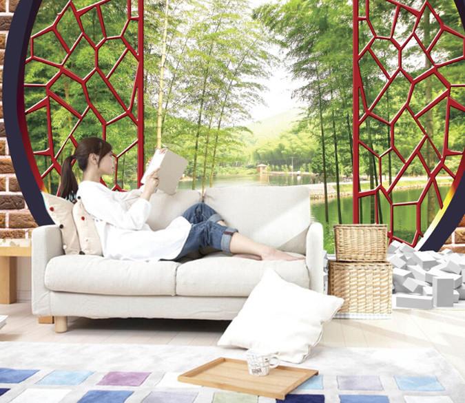 3D Window Bamboo Forest Wallpaper AJ Wallpaper 1 