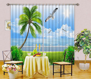 3D Seaside Grassland 41 Curtains Drapes Wallpaper AJ Wallpaper 