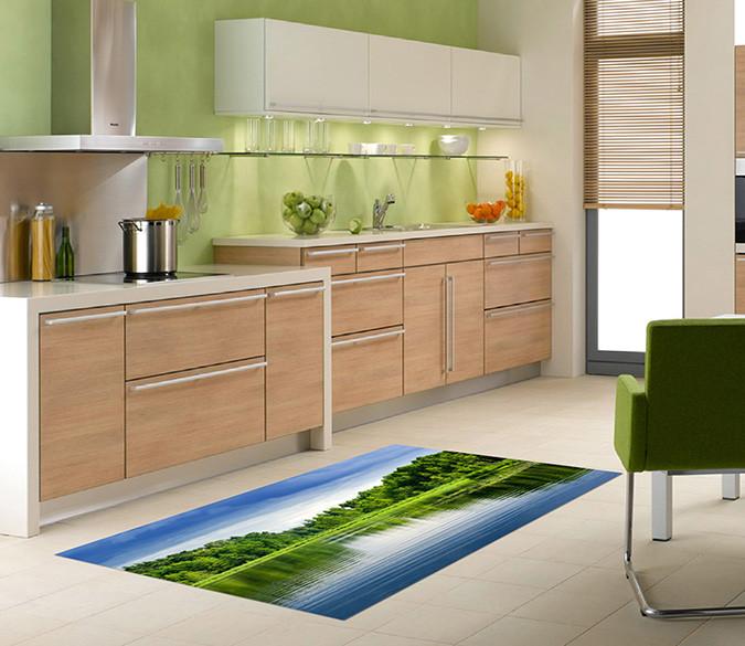 3D Lake Scenery Kitchen Mat Floor Mural Wallpaper AJ Wallpaper 