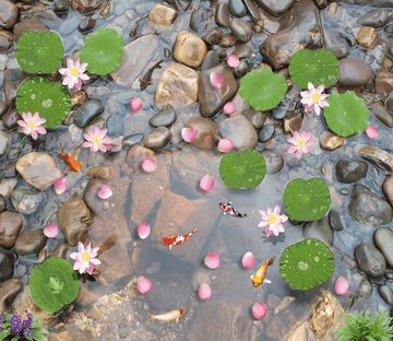 3D Clear Pond Floor Mural Wallpaper AJ Wallpaper 2 