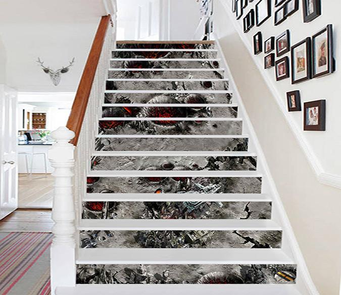 3D Alien Planet Scenery 714 Stair Risers Wallpaper AJ Wallpaper 