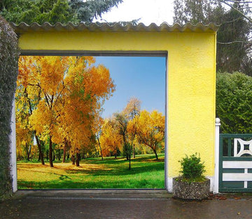 3D Grassland Yellow Trees 203 Garage Door Mural Wallpaper AJ Wallpaper 