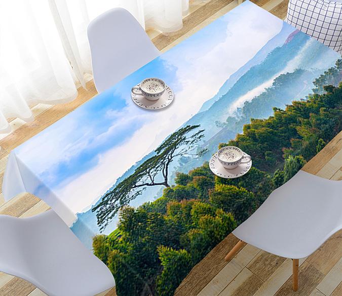 3D Misty Mountains 698 Tablecloths Wallpaper AJ Wallpaper 