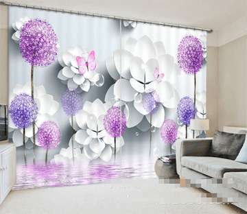 3D Flowers Butterflies 968 Curtains Drapes Wallpaper AJ Wallpaper 