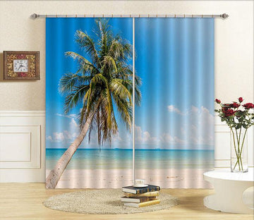 3D Vast Sea Beach Tree 649 Curtains Drapes Wallpaper AJ Wallpaper 
