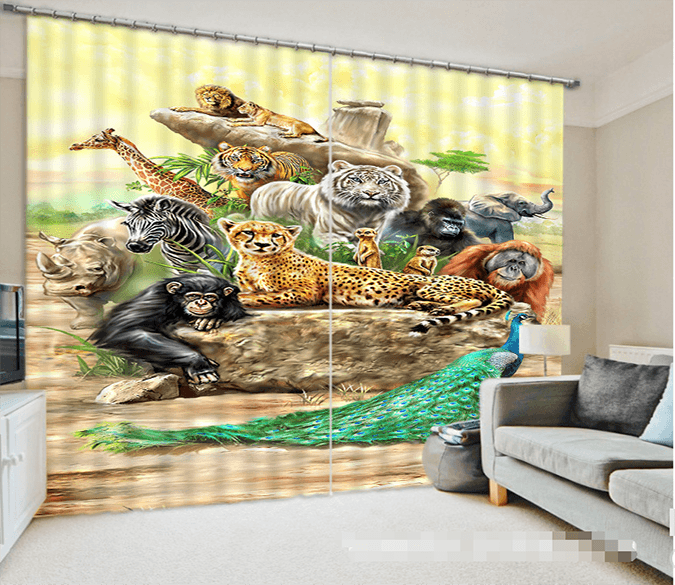 3D Various Animals 1040 Curtains Drapes Wallpaper AJ Wallpaper 