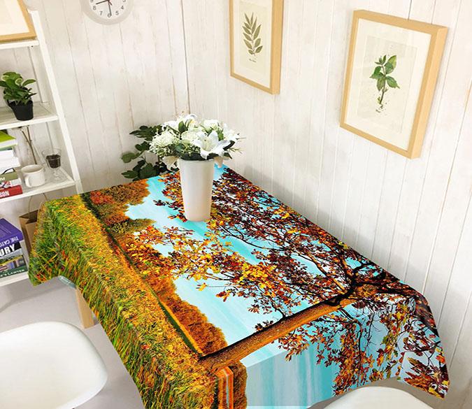 3D Grassland Trees Fallen Leaves 529 Tablecloths Wallpaper AJ Wallpaper 