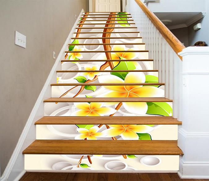 3D Flowers Branch 1435 Stair Risers Wallpaper AJ Wallpaper 