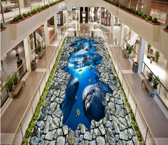 3D Ocean Fishes Floor Mural Wallpaper AJ Wallpaper 2 
