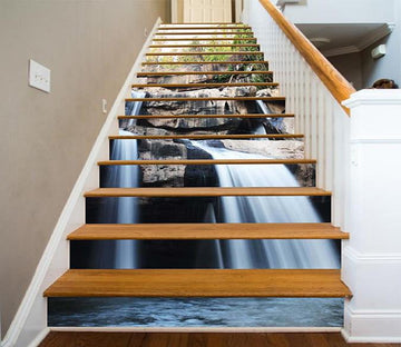 3D Waterfall Rocks 1595 Stair Risers Wallpaper AJ Wallpaper 