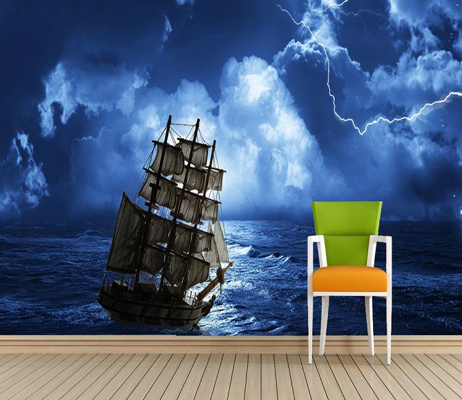 3D Lightning Ship 589 Wallpaper AJ Wallpaper 