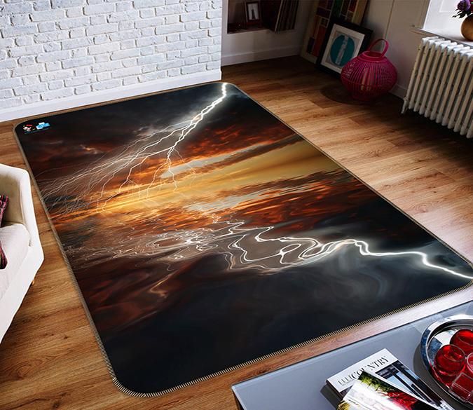 3D Sea Sunset Lightning 145 Non Slip Rug Mat Mat AJ Creativity Home 