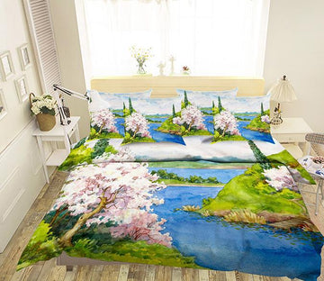 3D Watercolor Scenery 99 Bed Pillowcases Quilt Wallpaper AJ Wallpaper 