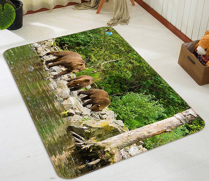 3D Big Brown Bear 236 Non Slip Rug Mat Mat AJ Creativity Home 