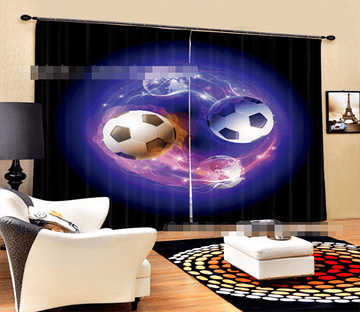 3D Shining Footballs 2029 Curtains Drapes Wallpaper AJ Wallpaper 