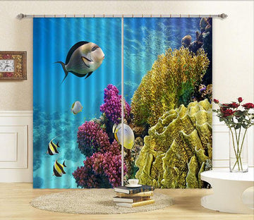 3D Ocean Fishes Corals 138 Curtains Drapes Wallpaper AJ Wallpaper 