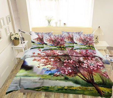 3D Tree Painting 91 Bed Pillowcases Quilt Wallpaper AJ Wallpaper 