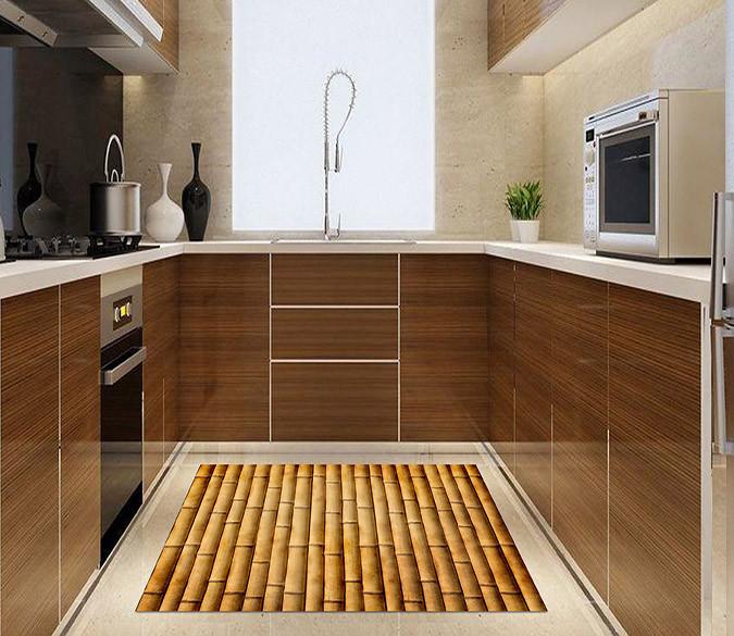 3D Bamboo Poles Kitchen Mat Floor Mural Wallpaper AJ Wallpaper 