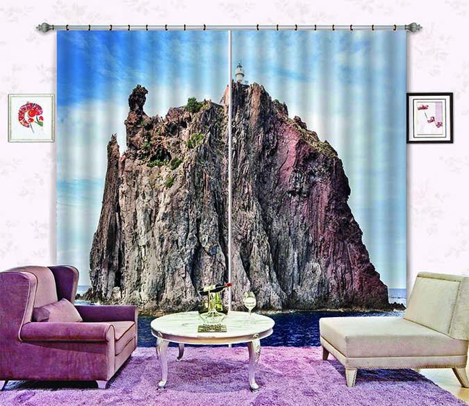3D Sea Stone Island 577 Curtains Drapes Wallpaper AJ Wallpaper 