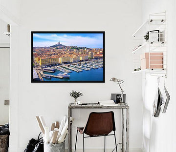 3D City Ship 158 Fake Framed Print Painting Wallpaper AJ Creativity Home 