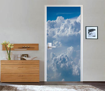 3D Blue Sky Rolling Clouds 62 Door Mural Wallpaper AJ Wallpaper 