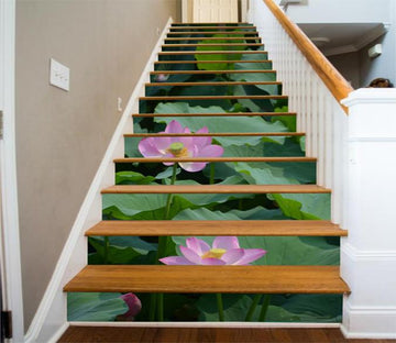 3D Lotus Flowers 126 Stair Risers Wallpaper AJ Wallpaper 