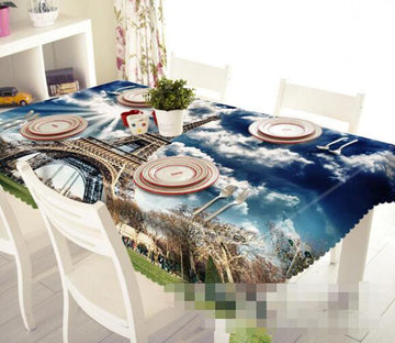 3D Eiffel Tower Scenery 1287 Tablecloths Wallpaper AJ Wallpaper 