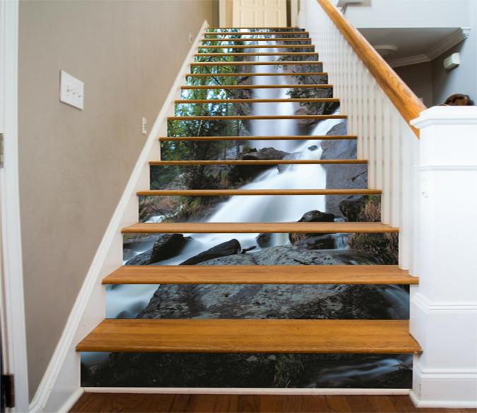 3D Rocks Waterfall 557 Stair Risers Wallpaper AJ Wallpaper 