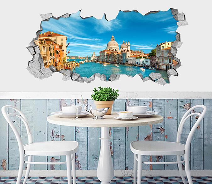 3D Sunny Venice Scenery 019 Broken Wall Murals Wallpaper AJ Wallpaper 