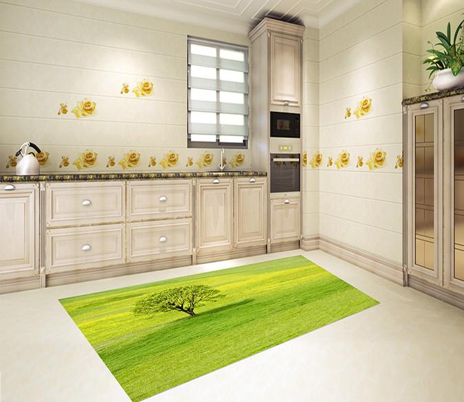 3D Grassland Tree 109 Kitchen Mat Floor Mural Wallpaper AJ Wallpaper 