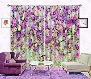 3D Flowers Wall 487 Beach Curtains Drapes Wallpaper AJ Wallpaper 
