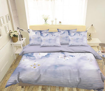 3D Water Face Flying Butterflies 286 Bed Pillowcases Quilt Wallpaper AJ Wallpaper 